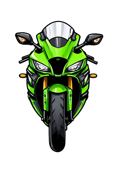MegaSticker Green Racing Motor Sticker Car, Motorcycle, Helmet, Laptop, Winds...