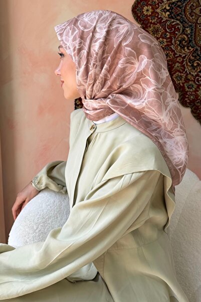 İmajButik Bej Desenli Soft Eşarp