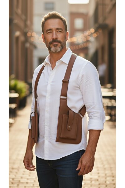 MelAlp Men's and Women's Genuine Vegan Leather Adjustable Strap Shoulder Bag