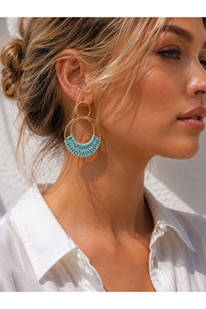 HERCY Large Size Dangle Straw Earrings |   Summer Hoop Earrings |   Large Siz...