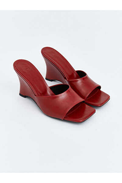 LC Waikiki Özmarka New Season Leather Look Women's Heeled Slippers