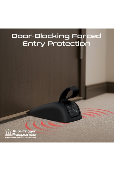 Promate DoorShield Portable Travel Door Alarm and Door Stopper, Dual Sensitiv...