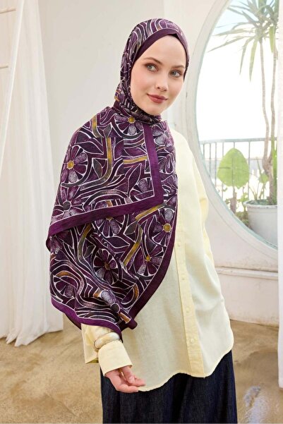 Silk Home Mayda Şal Ist 81002 - 12 Plum Abstract Pattern