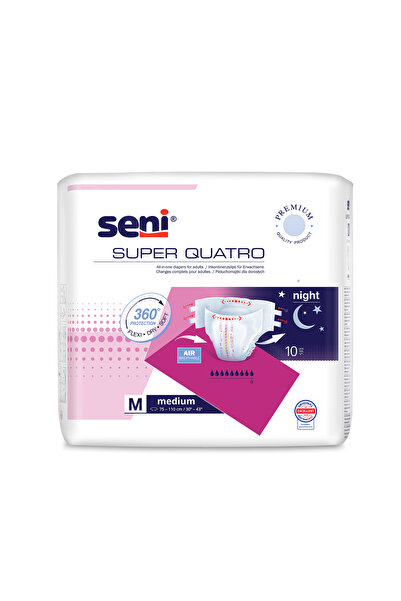 Seni Super Quatro Medium Scutece Incontinenţă Adulti x 10 buc - M - 9 picaturi