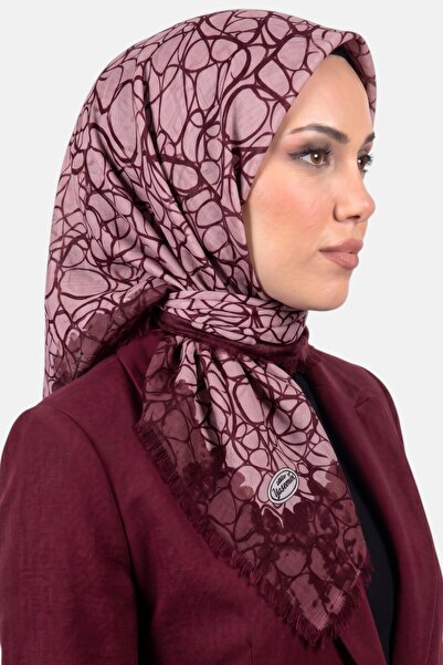 hadiora وشاح قطني مزخرف باللون الوردي الفاتح للنساء