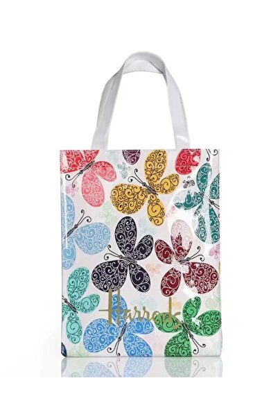 Harrods Harrods Logo Shopping Bag with Butterflies Medium Size (M: 29 X 38 X ...