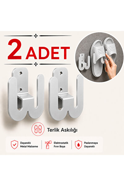 UYART HOME 2 Adet Metal Terlik Askılığı Duvar Tipi | Banyo, Balkon ve Antre İ...