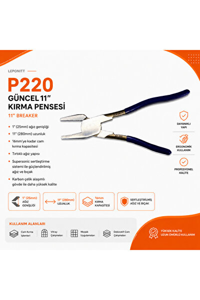 GLASSMAKRO Leponitt Kalın Cam Kırma Pensesi