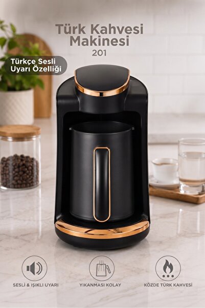 Başkenttekno Kahve Makinesi Sesli Komut Türk Kahve Makinesi 250ml 4 Fincan Ka...