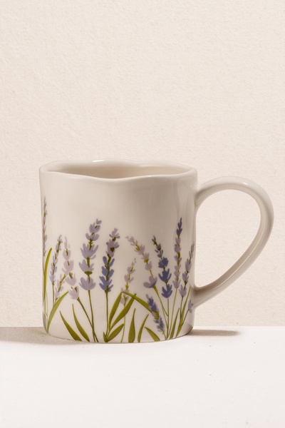 Paşabahçe Lavender Ceramic Mug, Stylish Design