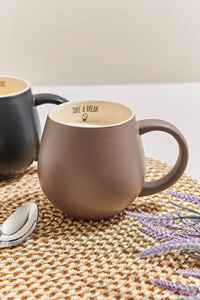 Paşabahçe Monsieur Ceramic Mug Gray, Stylish Design