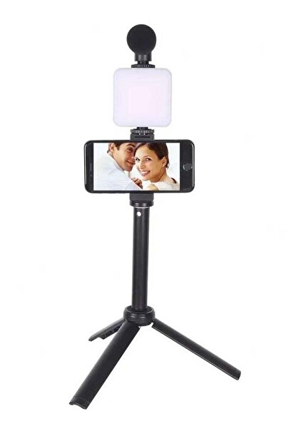 ELTRAZONE W020 AY-49T Flexible Phone Tripod with Microphone Filling Light Sel...