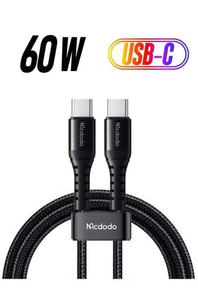 Mcdodo USB-C to USB-C 60W PD Fast Charging Cable, Nylon Braided Durable Type ...