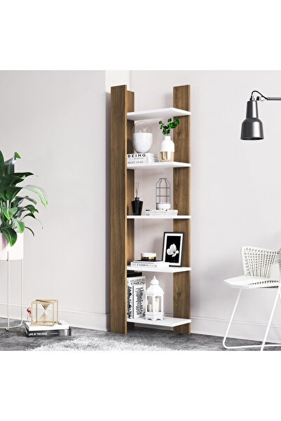 Adore Biblioteca Reeta, Nuc - Alb, 45x26x160 cm