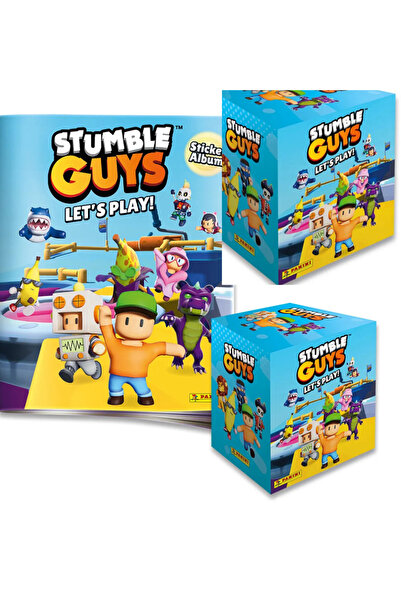Next Plus Licensed Stumble Guys Panini Let's Play Stickers Album+2 Boxes (100...