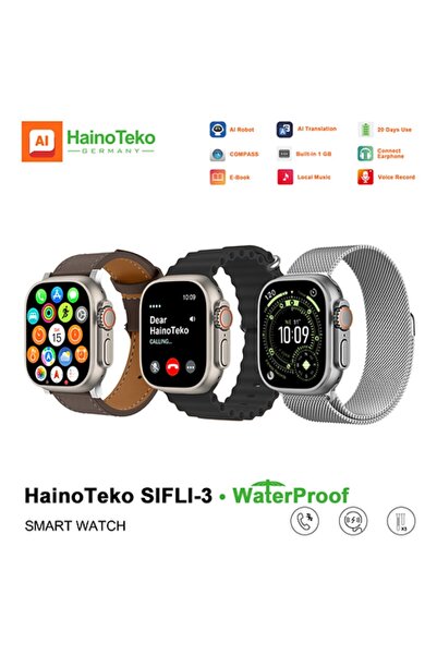 haino teko germany ساعة ذكية بتصميم مقاوم للماء، مزودة بشاشة AMOLED مقاس 2.02...