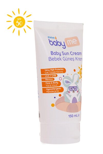 Baby&Me Çocuk 50+SPF Güneş Kremi 150 ml / Bebek Güneş Kremi 50 Faktör
