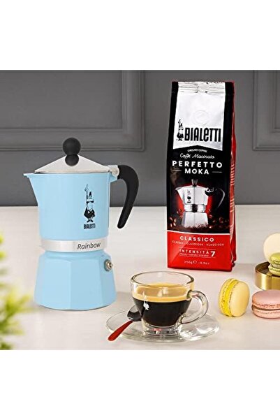 Yıldızan Zg Store -: 6 Cups Stovetop Espresso Maker - 250ml - Light Blue Colo...