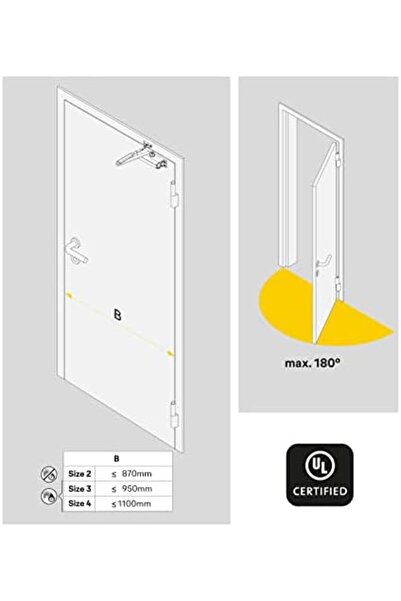 Yıldızan msa shop Door Hydraulic 300 Series، نوع ضيق قابل للتعديل (2-4) (40-8...