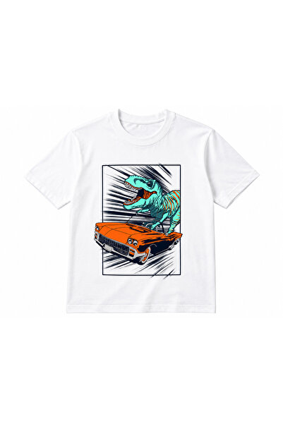 VODEXA Unisex Oversize T-Shirt Dino Printed 100% Cotton T-Shirt Comfortable Fit