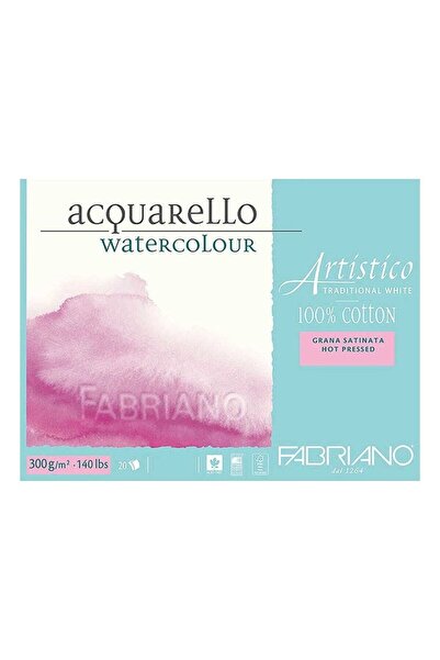 Fabriano Artistico Traditional White Watercolor Block 300 Gr. 31X41 Cm. 20 Yp...