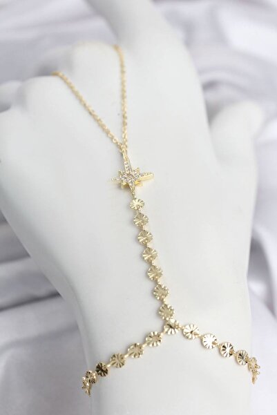 Skygo Gold Color Brass Pole Star Zircon Stone Şahmeran Tj-Sn787
