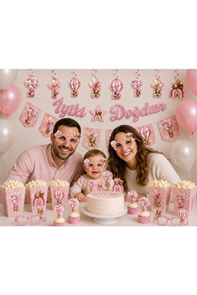 Bkmc Ayıcık Parti Seti Teddy Bear İyi Ki Doğdun Doğum Günü Süsleri 22 Parça K...