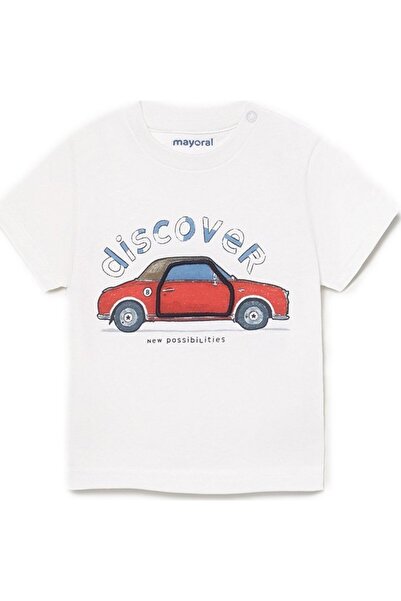 MAYORAL Βρεφικό κοντομάνικο μπλουζάκι Discover Car Λευκό (21-01006-091)