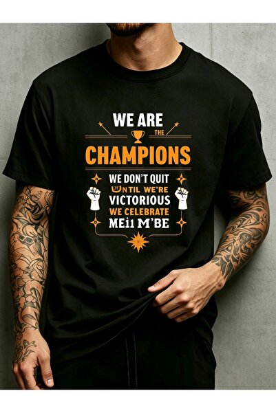 LİNA06 Casual Style, Men'S T-Shirt, Champions Trophy Motivational Quote, Ever...