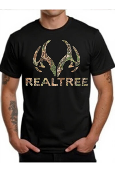 BASEPULSE Short-Sleeved, Round-Neck Featuring Realtree Green/Brown Camouflage...