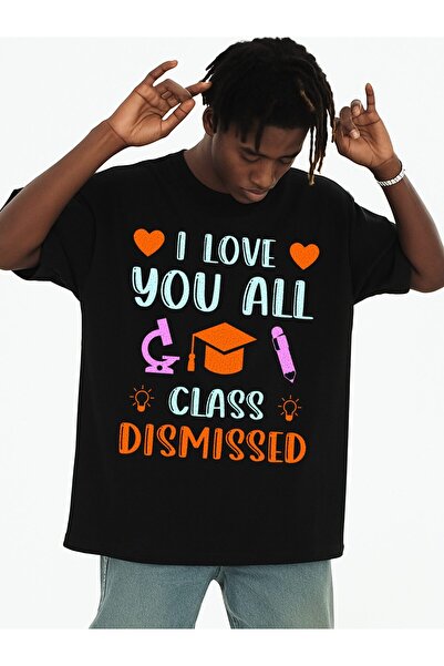 BASEPULSE تي شيرت رجالي بطباعة مضحكة بعبارة "I Love You All Class Dismissed" ...