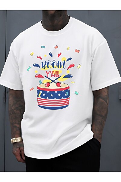 12 Teknoloji Boom Y'All Patriotic Drum T Mn, Humorous Whit T-Shirts Faturing ...