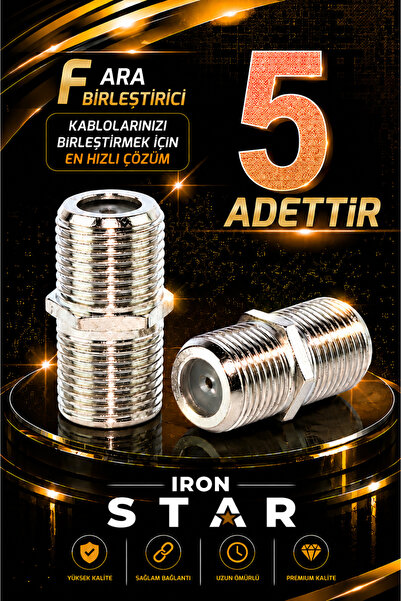IRONSTAR 5 ADET F ara birleştirici / F dişi dişi adaptör / F konnektör ara ek...