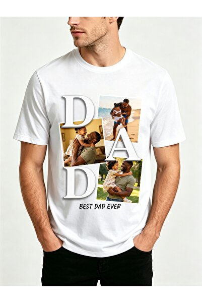 12 Teknoloji Father's Day Photo Print Custom Men's Pure Cotton Short-sleeve T...