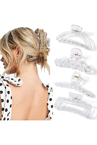 Arabest 4 Pcs Strong Hold Hair Clips for Women Girls, Non Slip Transparent La...