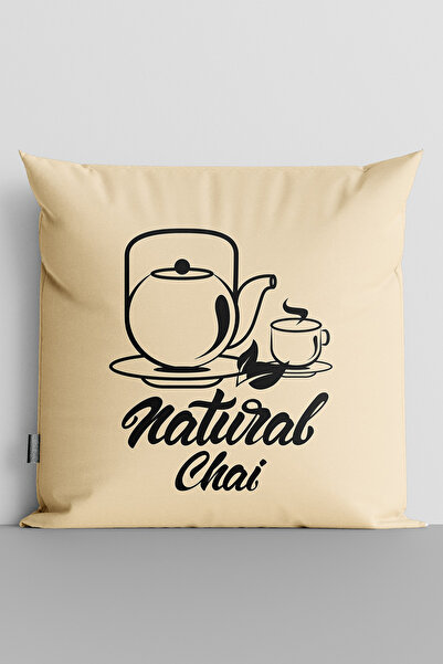 TicaretJet Natural Chai Written Tea Themed Double Sided Digital Printed Throw...