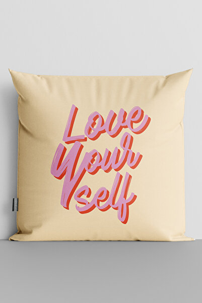 TicaretJet غطاء وسادة مطبوع رقميًا على الوجهين مطبوع عليه عبارة "Love Your Se...