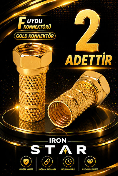 IRONSTAR 2 ADET Gold F uydu konnektörü / RG6 F konnektör / çanak anten bağlan...