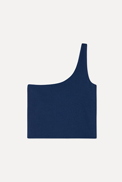 Mudo Women's Navy Blue Fitted Open Collar Undershirt