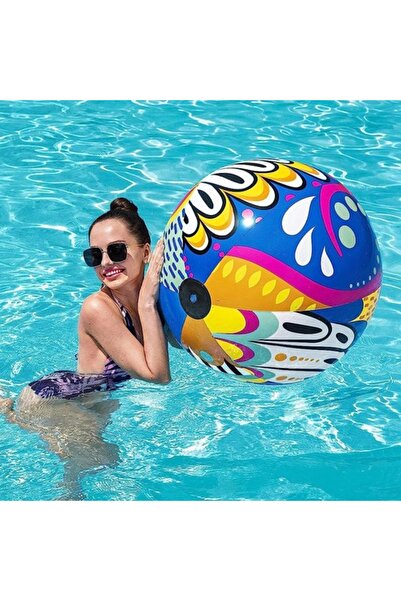 BESTWAY Şişme Flirty Fiesta Büyük Boy Deniz Topu - Pop Art Tasarımlı Renkli P...