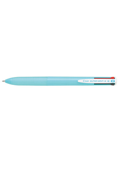 Pilot Pix cu gel Super Grip G 4 culori 1 mm cu mecanism click albastru