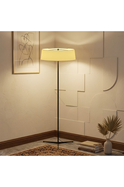 Generica Ferrenoc Rotating Head Floor Lamp White Black - Modern Stylish Luxur...