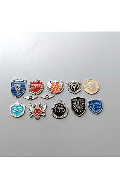 lina oto aksesuar 11 Metal Nuts with Emblem Tape
