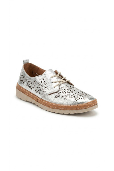 Ustalar Ayakkabı Çanta Silver women's genuine leather shoe 731.26027