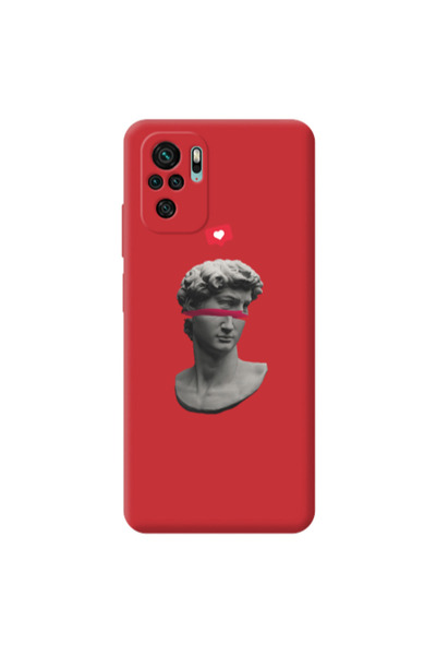Other Xiaomi Redmi Note 10S Half statue Red Colored Silicone TPU Θήκη