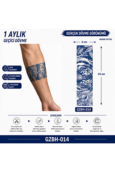 medink tattoo 1 Ay Kalıcı Sonradan Kararan Şerit model geçici dövme tattoo st...