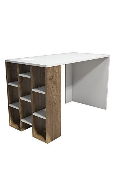 ArteLibre Γραφείο Σπέτσες Λευκό/Καρυδί 120x60x75εκ.