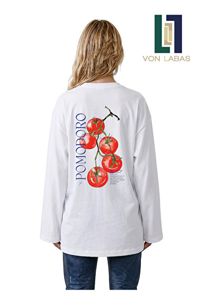 Grafftee Clothing تي شيرت أبيض بأكمام طويلة وواسعة، مصنوع من القطن بنسبة 100%...