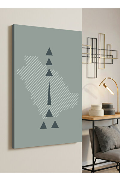 LOWHA Canvas Wall Art Stretched Over Wooden Frame with Saudi Map Design