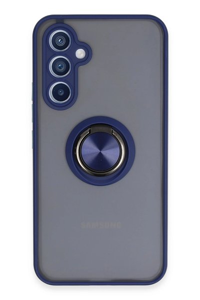 eco port Samsung Galaxy A54 5G Kılıf Montreal Yüzüklü Silikon Kapak - Lacivert